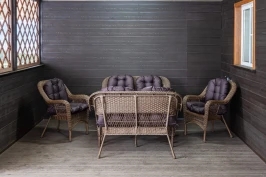 Обеденный комплект из искусственного ротанга Мэдисон(Madison) Family set с подушками на сидение и спинку