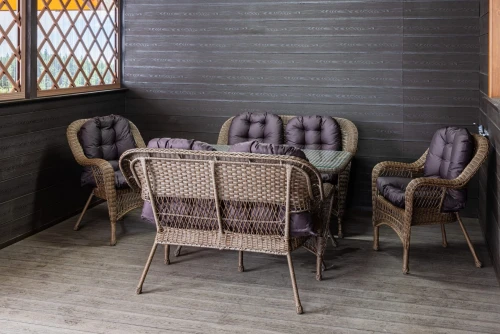 Обеденный комплект из искусственного ротанга Мэдисон(Madison) Family set с подушками на сидение и спинку