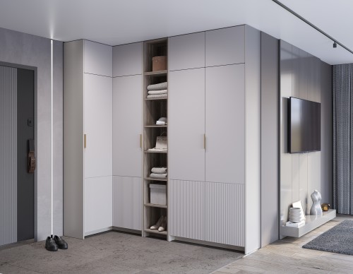 Шкаф угловой "Пандора" ШКУ-07, Кашемир/Айриш MF03