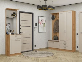Готовая прихожая Стиль-04 Cream Silk Дуб Вотан лофт