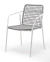 "Тунис" стул плетеный из роупа, каркас алюминий белый, роуп светло-серый