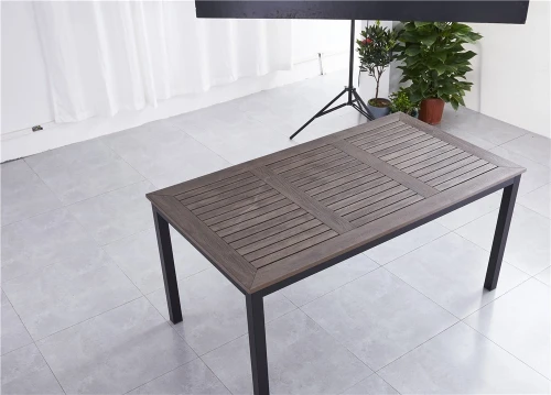 Алюминиевый прямоугольный стол  160*90 ПОЛИВУД-7 «POLYWOOD-7» цвет каштан арт.1026