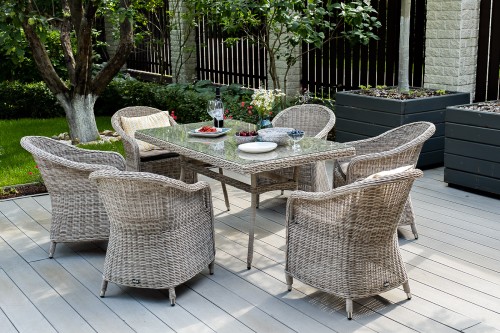 "Равенна" плетеное кресло из искусственного ротанга, цвет бежевый