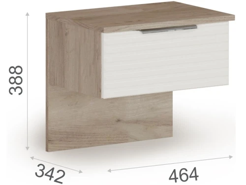 Тумба «Джулия» 1ящ (2шт.), Крафт серый/белый глянец