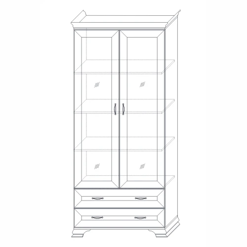 Шкаф (2 стеклодвери) Сиена