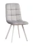 C919/DC809 Стул мягкий, СЕРЫЙ#h19 велюр, каркас металл белый КВАДРАТ
