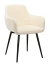 DC836 Стул мягкий с подлокотниками, БЕЖЕВЫЙ букля, каркас металл черный