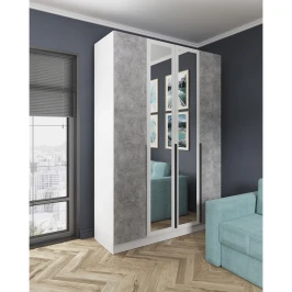 Распашной шкаф с зеркалом Мадрид 1.6, ателье светлое