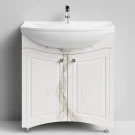 Тумба Адам 75 напольный, Мрамор Белый натур милк ПВХ 2537 Vodok с раковиной в комплекте