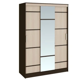 Шкаф-купе Сакура 1,5м, Дуб беленый, Венге