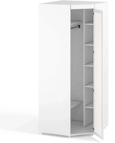 Шкаф угловой (гл.560) с зеркалом Монако МН-68 белое дерево