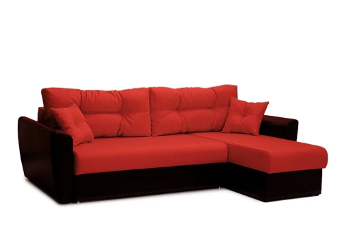 Диван угловой Амстердам рогожка красная 160