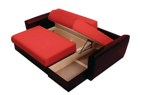 Диван угловой Амстердам рогожка красная 160