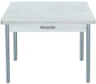 Симпл стол обеденный раскладной с ящиком / бетон белый/металлик Симпл стол обеденный раскладной с ящиком / бетон белый/металлик