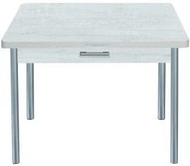 Симпл стол обеденный раскладной с ящиком / бетон белый/металлик