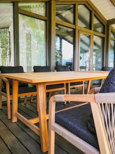 Обеденная группа LEONOREN каркас тик / стол тик 220