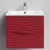 Тумба Эйфория 60 F5, пример RAL 3004 Пурпурно-красный, матовая, 2 ящика, подвесной Vodok с раковиной в комплекте