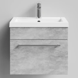 Тумба Элис 50 подвесной, 1 ящик, Горный камень ПВХ 57807 Vodok с раковиной в комплекте