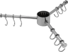 Вешалка тройная (9 крючков) Хром