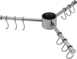 Вешалка тройная (9 крючков) Хром