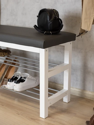 Банкетка BeautyStyle 4 белый/экокожа серый