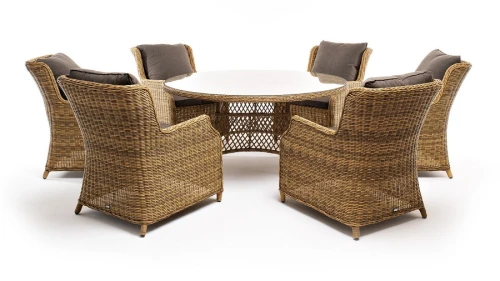 "Эспрессо - 150 N" обеденная группа плетеная, цвет соломенный