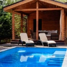 Комплект пластиковых шезлонгов MARK антрацитовых (с матрасом)