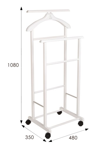 Вешалка костюмная на колесах В 22Н белый