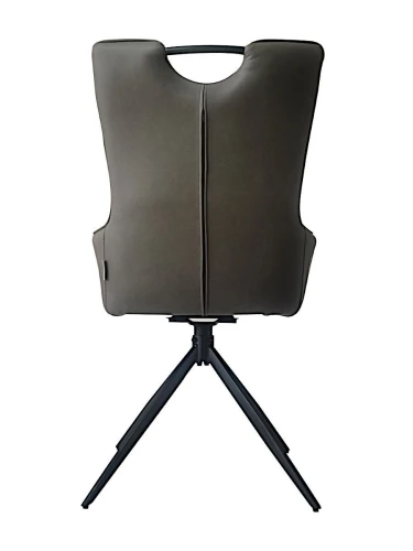 DC23099 Стул мягкий поворотный 360*с подлокот,СЕРЫЙ, каркас металл черный КВАДРАТ