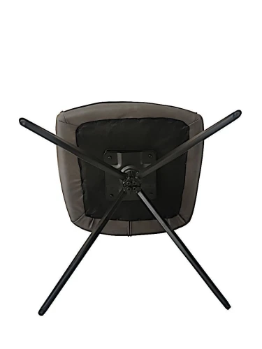 DC23099 Стул мягкий поворотный 360*с подлокот,СЕРЫЙ, каркас металл черный КВАДРАТ