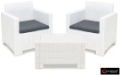 Комплект мебели NEBRASKA TERRACE Set (стол, 2 кресла), белый