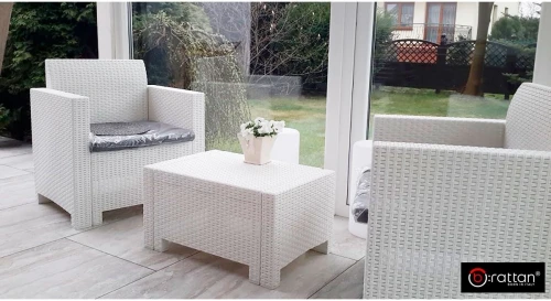 Комплект мебели NEBRASKA TERRACE Set (стол, 2 кресла), белый