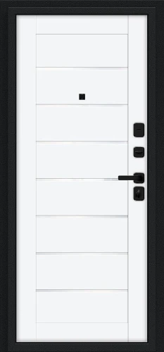 Входная дверь BRAVO Техно/SBlack Букле черное/White Silk