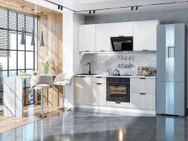 Модульная кухня Евро Лайн-02 Белый/Агат Модульная кухня Евро Лайн-02 Белый/Агат